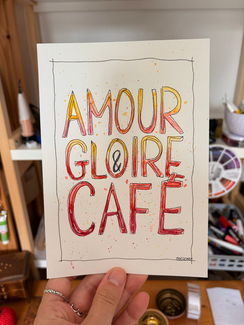 Dessin amour gloire et café