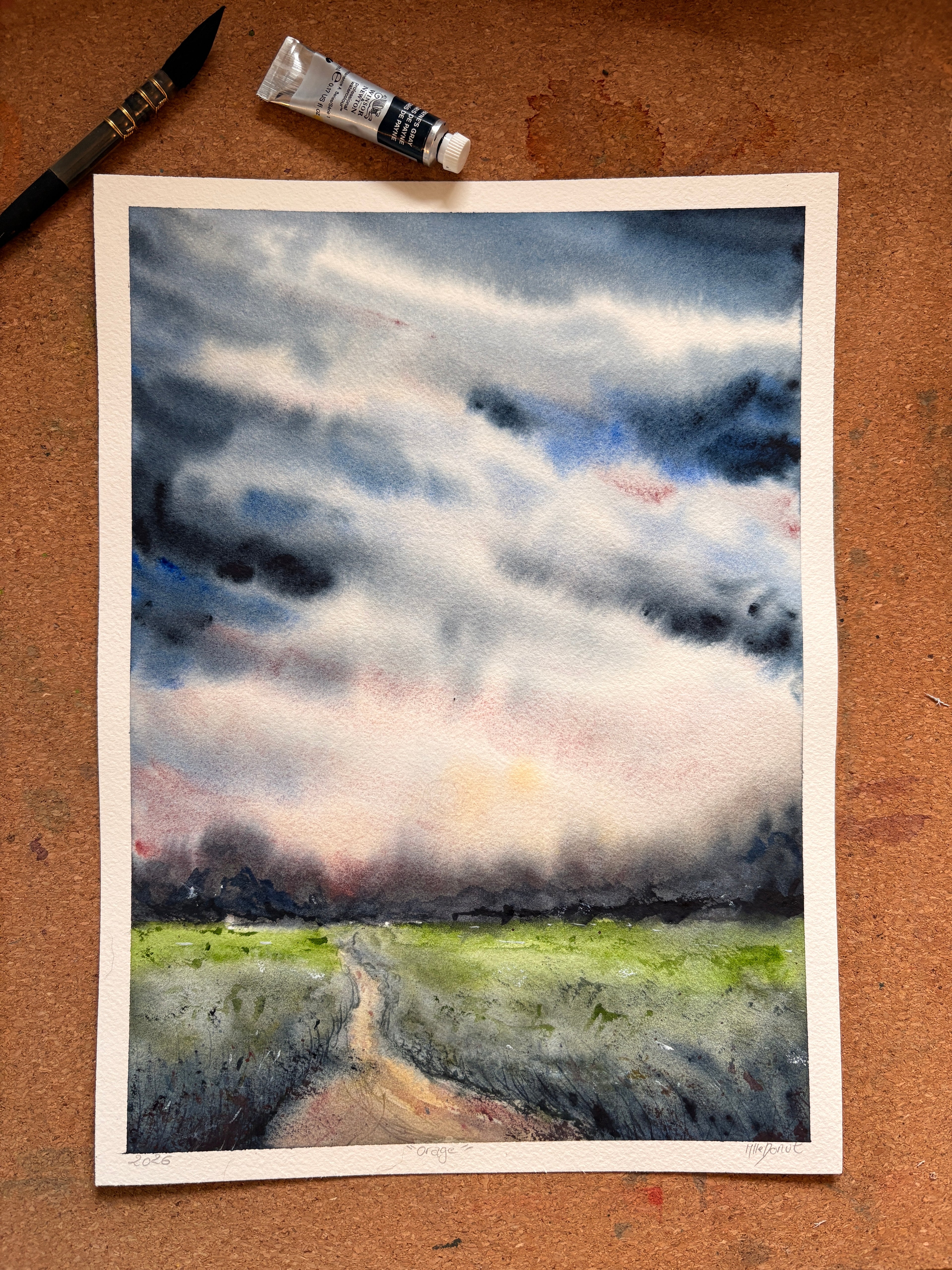 L’orage - Aquarelle Originale